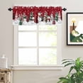 thumbnail image 2 of Christmas Valances for Windows Snowman Checked Xmas Tree Snowflake Red Rod Pocket Curtain Valance Window Treatment Short Curtains for Kitchen Living Room, 42"x12", 2 of 5