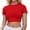Red, variant on Ediodpoh Women's Casual Short Sleeve Crop T Shirt Round Neck Basic Solid Top for Spring Summer Everyday Wear Womens T Shirts Brown XL