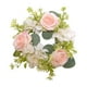 thumbnail image 2 of Candelabros de hortensia y rosas para decoración navideña, corona de flores artificiales, jarrón de cristal, decoración festiva para sala de estar, marco de metal, dormitorio., 2 of 9