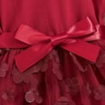 thumbnail image 5 of Favoffer Fall/Winter Girl's 3D Flower Mesh Dress Fly Sleeve Belted Long-Sleeve Dress for Daily, Party, Kids 3-10Y, 5 of 6