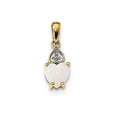 thumbnail image 3 of 14K Yellow Gold Gold w/ Diamond & Opal Polished Heart Pendant, 3 of 5