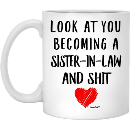 

Saying Sister-In-Law Gifts Funny Christmas 2022 Gifts White Coffee Mug White 11oz