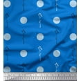 thumbnail image 1 of Soimoi Blue Heavy Canvas Fabric Polka Dot & Leaves Print Sewing Fabric BTY 58 Inch Wide, 1 of 3