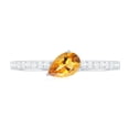 thumbnail image 4 of Rosec Jewels Natural Citrine Promise Ring - 0.6 Carat - Yellow Citrine Diamond Ring for Women - Pear Shape - AAA Quality, 18K White Gold, US 9.00, 4 of 8