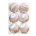 thumbnail image 2 of Soumake 6 Pcs Christmas Ornaments Balls Shatterproof Flocked Ball with Small Beads Indoor Hanging Decorations for Xmas Tree Glitter Party, 2 of 8