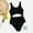 Black, variant on Girl's 1 Piece Solid Color Swimsuit Cute Cut Out Bathing Suit Swimwear Swimming Suits for Girls Size 12-13