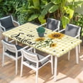 thumbnail image 2 of Sunflowers Table Cloths for 4 Foot Rectangle Tables, Spring Summer Bees Floral Yellow Plaid Patio Waterproof Elastic Fitted Tablecloths, Washable Rectangular Table Cover for Camping, 2 of 8