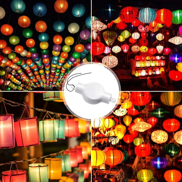 10 Pieces LED Paper Lantern Lights Battery Powered LED Lights Chinese Lanterns with Lights Paper Lantern Lamps for Paper Lanterns Weddings Festival