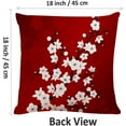 thumbnail image 5 of Floral Throw Pillow Cover Red Black and White Cherry Blossoms Square Decorative Throw Pillow Cushion Case for Home Couch Living Room Bed Sofa Car 18 x 18 Inches Pillowcase, 5 of 6