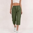 thumbnail image 4 of Usloyux Women's Cargo Capri Pants Drawstring Casual Active Shorts with Summer Vacation Hiking Bottoms, Army Green S, 4 of 8