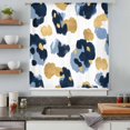 thumbnail image 5 of Navy Blue White Abstract Sheer Curtains 45 Inches Long, Modern Art Yellow Light Filering Curtains, Breathable Simi Curtain Privacy Drapes for Kitchen Bathroom Lightweight Small Window Treatment, 5 of 9