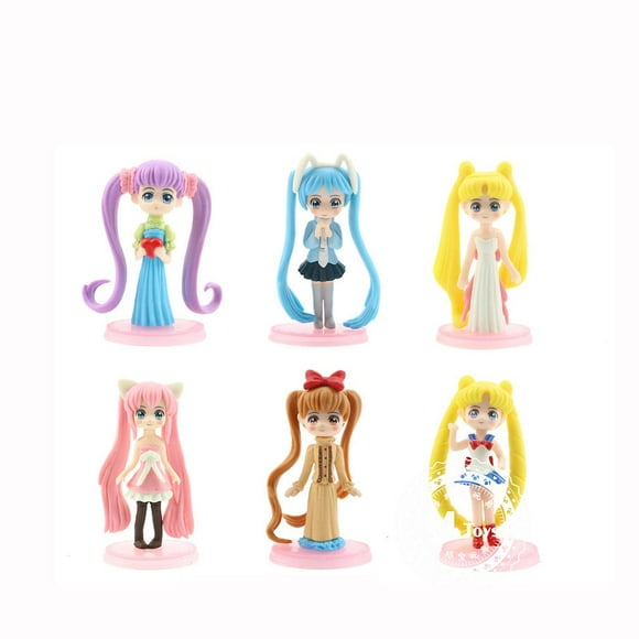 Muñeca de anime Sailors Moon de Figure Toy Collection, 6 unidades, 7,5 cm