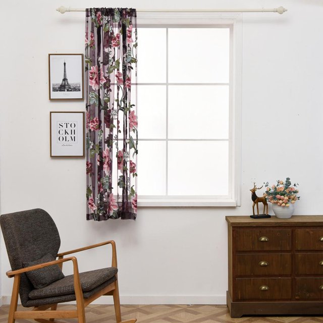 Y Bordados Con Florales Cortinas Cortinas De Tela Para Cortinas - 3 Patrones Y 5 Tamaños Disponibles Peony 60x140cm Macarena Cortina romana