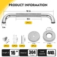 thumbnail image 7 of AOLIGO 16" Stainless Steel Grab Bars, 2 Pack, Anti Slip Shower Handles for Elderly and Handicap Bathroom Safety, Bathtub Assist, 7 of 7