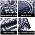 thumbnail image 4 of BERTHMEER Outdoor Rugs 5'x8' on Sale Clearance Waterproof Patio Plastic Straw Reversible Rugs for RV Deck Camping Beach Picnic Porch Garden and Balcony Carpets,Deep Blue White, 4 of 4