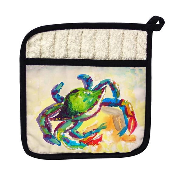 Betsy Drake PT267 Teal Crab Pot Holder