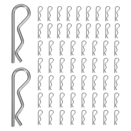 Uxcell 60pcs Cotter Pins (M1.8 x 35mm) - Heavy Duty R Clips Hitch Pin Clip Hardware Pins 304 Stainless Steel Spring Fasteners for Trailer/Lawn Mowers/Tractor/Truck