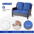 thumbnail image 5 of Vcatnet 5 Pieces Outdoor Patio Furniture Sectional Sofa All-weather Conversation Set with Fire Pit Table for Garden,Poolside,Navy blue, 5 of 8