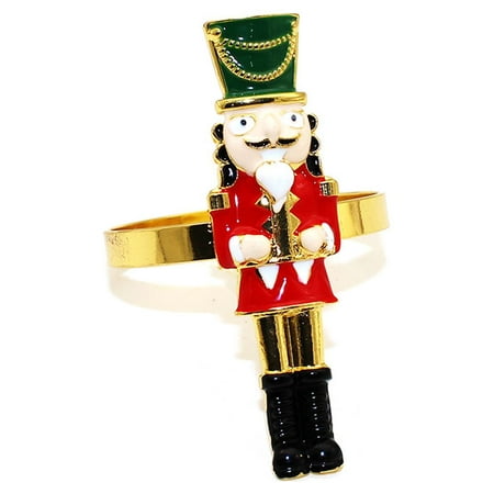 

2pcs Nutcracker Napkin Rings Holders Christmas Nutcracker Shaped Napkin Rings Table Accessories