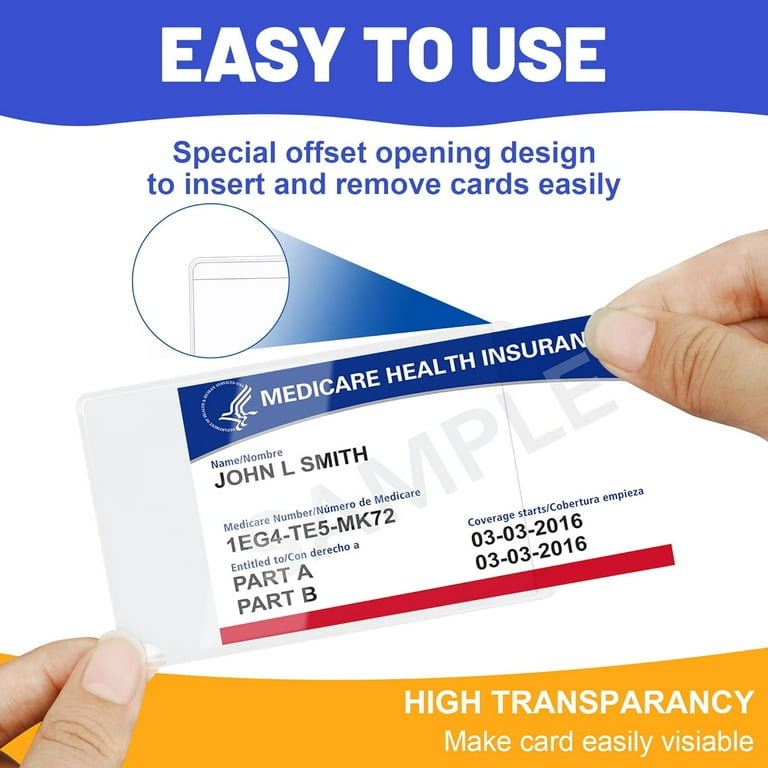16 PCS Social Security Card Protector Sleeves/New Medicare Card Protector  Sleeve/Credit Card Holder,31 Mil Soft Clear Plastic Card Sleeves,  Waterproof ...