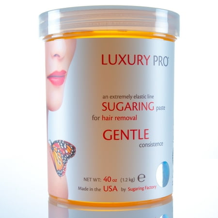 Sugaring Paste Luxury PRO - Organic Hair Removal - SOFT Delicate Paste for light hair 40 oz / 2.5 lbs - Sugar Wax Hair Remover - PROFESSIONAL SKILLS