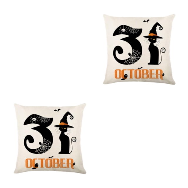 Bewildely Fundas de cojín duraderas de poliéster para una funda de almohada hipoalergénica de estilo Halloween de larga duración JYM328-1 JYM328-1 2Conjunto