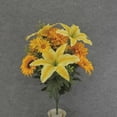 thumbnail image 2 of 1 Pc, 20 Inch Sunflower, Mum & Tiger Lily Mixed Bush w/16 Stems Great For Fall Decor & Special Events - Yellow, 2 of 5