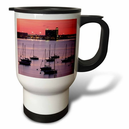 3drose, Ma, Boston Haror and Logan Airport - Us22 Wbi0560 - Walter Bibikow, 14oz Stainless Steel Travel Mug