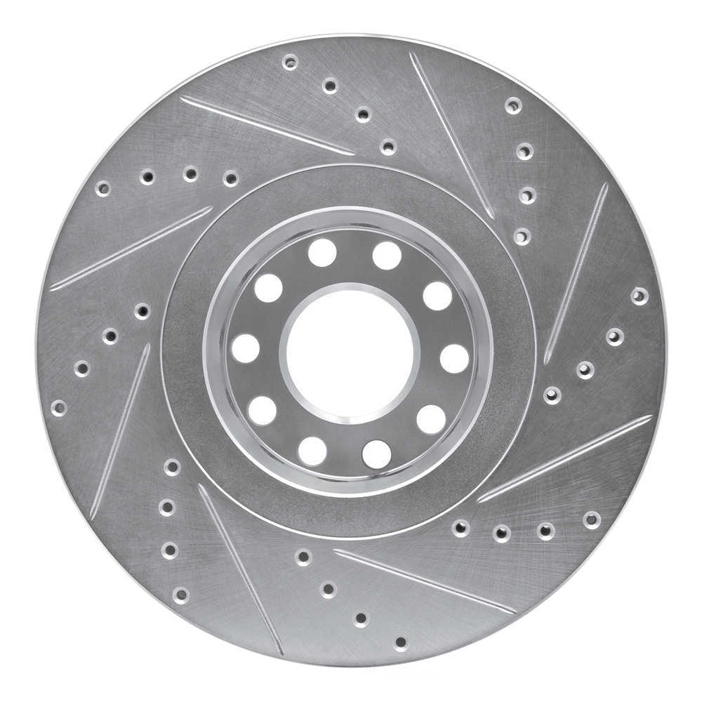 Dynamic Friction Company 631-74024L DFC Brake Rotor - Drilled And Slotted - Silver