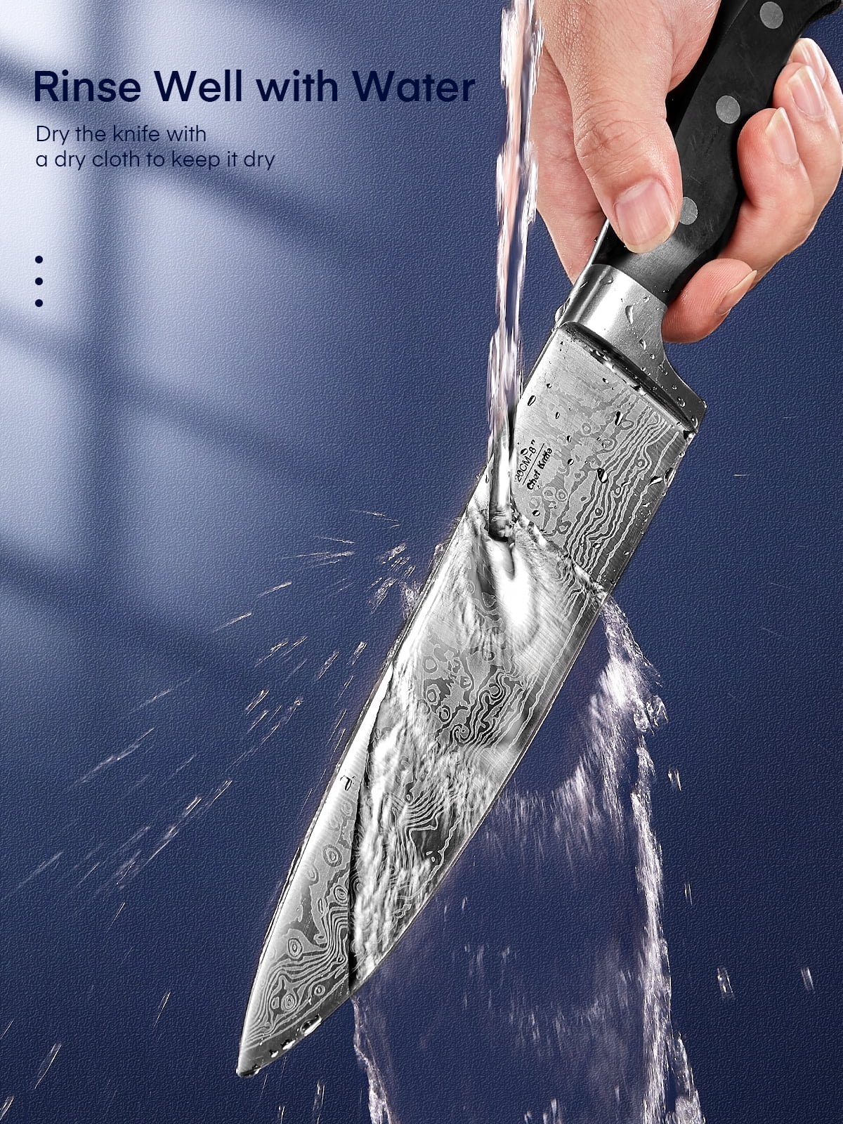 D.Perlla Steak Knives, Super Sharp Straight Edge Steak Knife Set of 8,  Professional Straight Edge Kitchen Table Dinner Knives, Elegant High Carbon