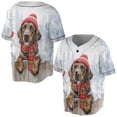 thumbnail image 3 of Playful German Shorthaired Pointer Welcomes Winter Snowy Day with Cardinal Bird All Over Print 3D Baseball Shirt GSP Lover Dog Gift Softball Sport - 2017, 3 of 6