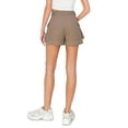 thumbnail image 3 of Cali1850 Women's High Rise Twill Cargo Shorts with Side Pockets Strap Closure, 3 of 7