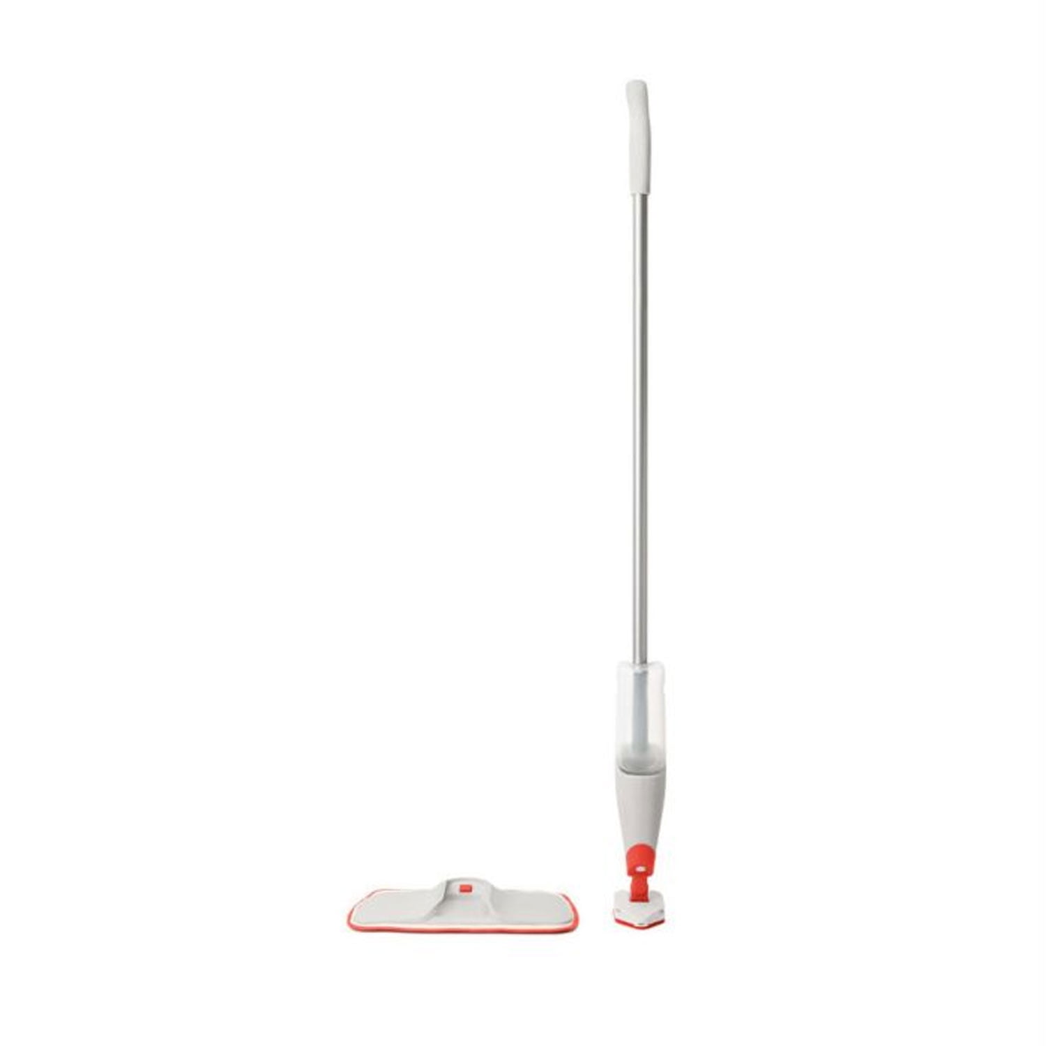 Spray Mop with Slide Out Scrubber, Top Tip: Use the slide-out scrubber to  clean the awkward area behind the toilet and its base., By OXO