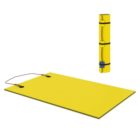 Lily Pad Water Mat 9'x6' for 2 Adults - Floating Water Pad for Lake, Pool, Ocean - Yellow