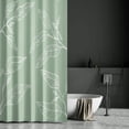 thumbnail image 4 of Sage Green Waterproof Shower Curtains for Bathroom White Leaf Bath Curtains Decor with Hooks Minimalist Botanical Leaves Decorative Plant Fabric Shower Curtains Hotel,72x72 Inches, 4 of 6