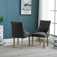 thumbnail image 3 of Set of 2 Tufted Chair Dine Chair Upholstered Dining Chair Solid Wood Legs Upholstered Stools Dining Living Room Hotel Restaurants Meeting, 3 of 10