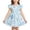 Light Blue, variant on Big Girls Dress Short-sleeve Floral Printed Fun Gentle Airy for Party Comfortable Charming Cozy Modern Dress Set