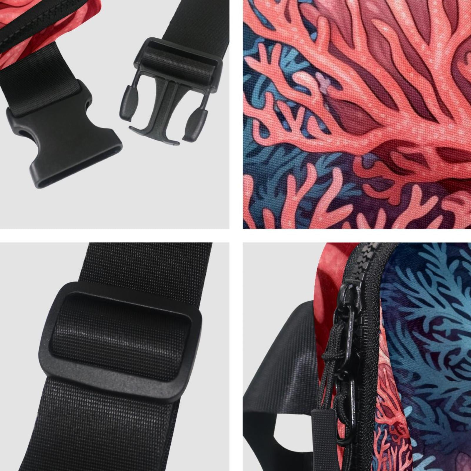 Coral Lightweight, Adjustable Running Belt with Extension Strap, Unisex Waist Bag, Fanny Pack, Cross Body Bag