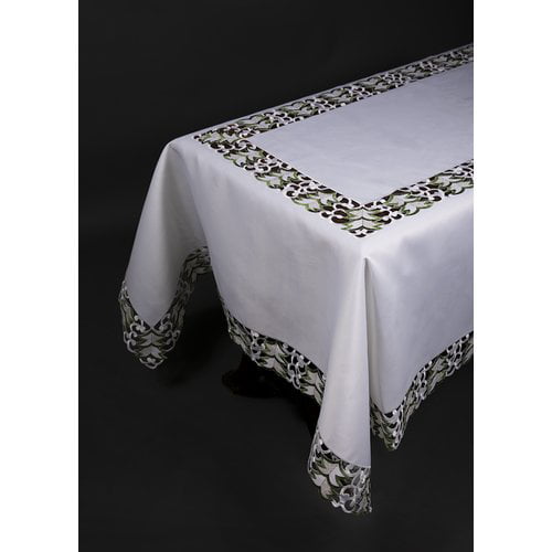 72-Inch by 120-Inch Xia Home Fashions Bordeaux Embroidered Cutwork Tablecloth