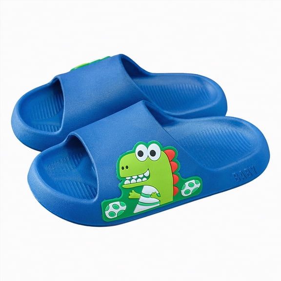 HCNTES Baby Toddler Soft Sole Slippers Non-Slip Slides Spring Summer Water Shoes for Kids Beach Pool Bath Indoor Comfort(Z01-Blue,1)