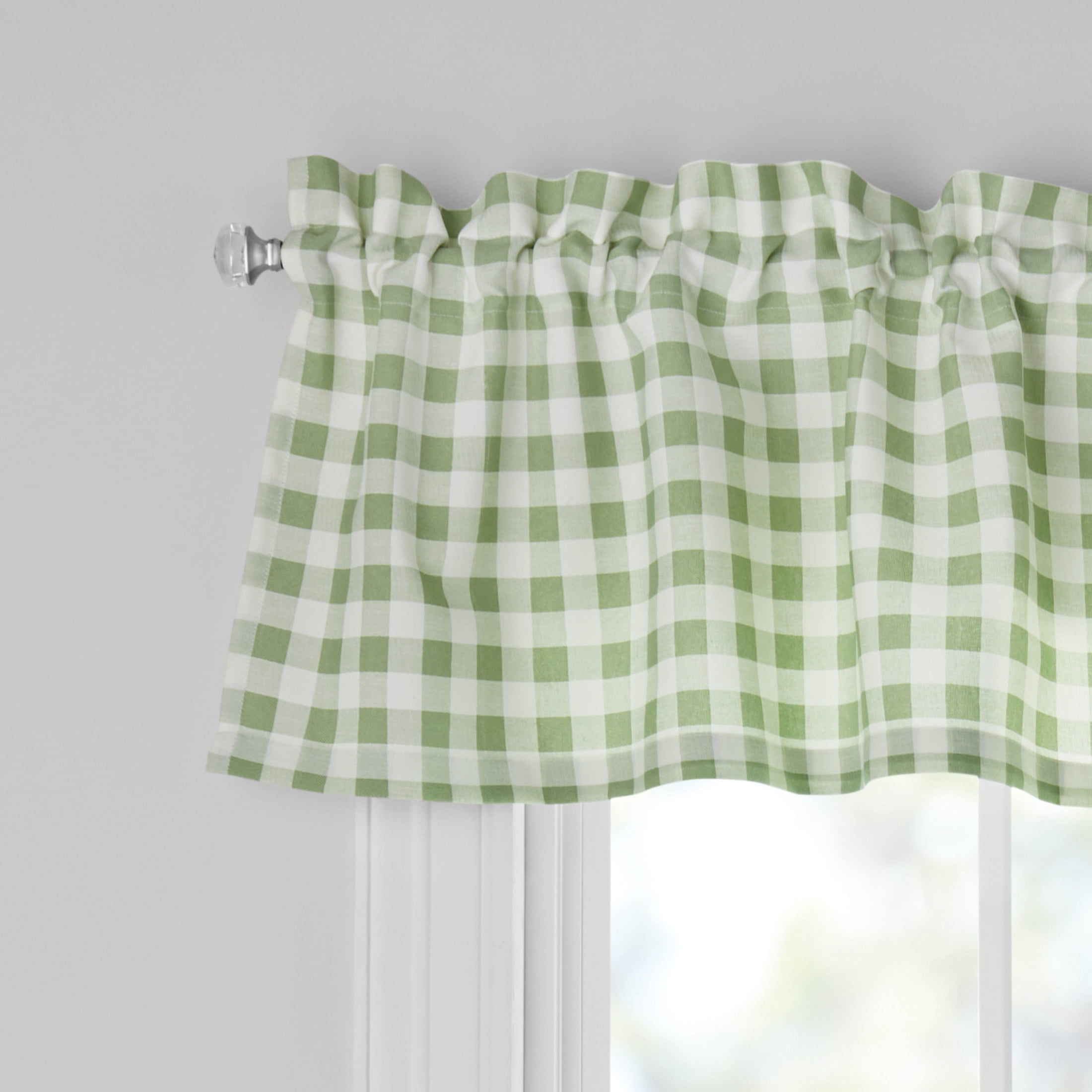 The Pioneer Woman Sweet Sprigs Curtain Tier Pair and Valance Set, 3-Piece, 60" W x 36" L, Green