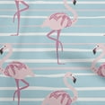 thumbnail image 1 of oneOone Velvet Light Blue Fabric Tropical Flamingo With Stripes Diy Clothing Quilting Fabric Print Fabric By Yard 58 Inch Wide, 1 of 4