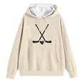 thumbnail image 4 of Norvella Womens Hockey Stick Print Hoodies Long Sleeve Hooded Sweatshirt Relaxed Fit Kangaroo Pocket Ribbed Pullover Top, 4 of 4