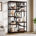 thumbnail image 3 of Fnova 68.8" 9 - Tier Industrial Bookshelf, Rustic Metal - Wood Storage Rack for Living Room/Office/Kitchen, Freestanding Tall Compact Corner Organizer, 3 of 16