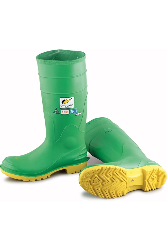 Onguard Industries Size 12 Hazmax Green 16'' PVC Knee Boots With Ultragrip Sipe Outsole, Steel Toe And Removable Insole