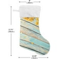 thumbnail image 2 of Coolnut 17.7 Inch Christmas Stockings, 1 PCS Vintage Wooden Flowers Presonalized Large Stocking Sock for Family Holiday Xmas Party Decorations, 2 of 7