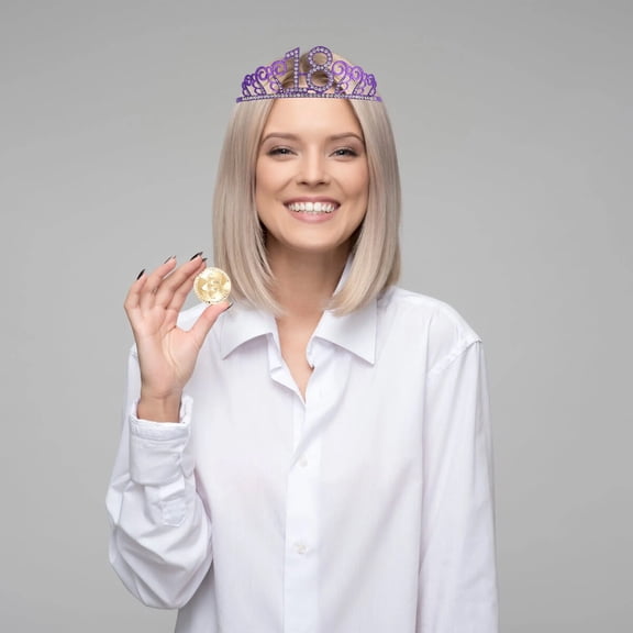 Raindrops Violet Alloy Number Crown Delicate Headwear Hair Accessories for Decoration Unique Birthday Cake Decoration 18