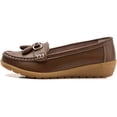 thumbnail image 3 of CHICVOMEY Womens Classic Genuine Leather Platform Loafers Casual Comfort Slip-On Boat Shoes with Soft Sole Driving Walking Moccasins Dress Shoes, 3 of 7