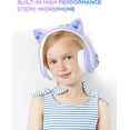 thumbnail image 4 of Auriculares Bluetooth para niños con micrófono HD/luces LED (púrpura), Auriculares para niños con Volumen Limitado de 85 dB, Auriculares para niños con Sonido estéreo para Smartphone, iPad, Tableta,, 4 of 5