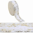 thumbnail image 6 of 9 m 9m x 50mm Christmas Faux Fur Wired Ribbon White Edge Metallic Decorative Trim Ribbon with Gold Foil for DIY Crafts Xmas Tree Wreaths Garland Bows Making Gift Wrapping Festivals Home Decor, 6 of 8
